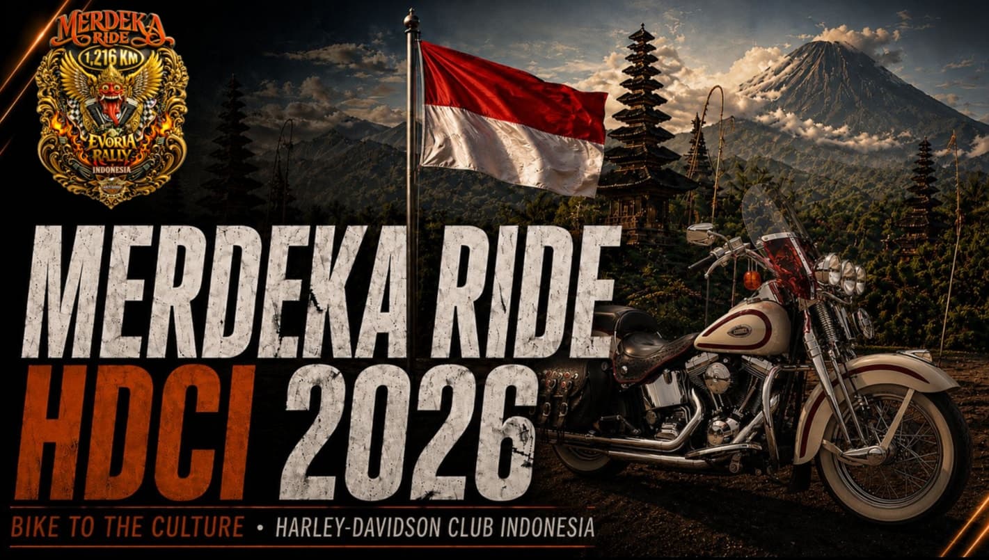 Tampilan aplikasi Merdeka Ride & Evoria Rally 2026